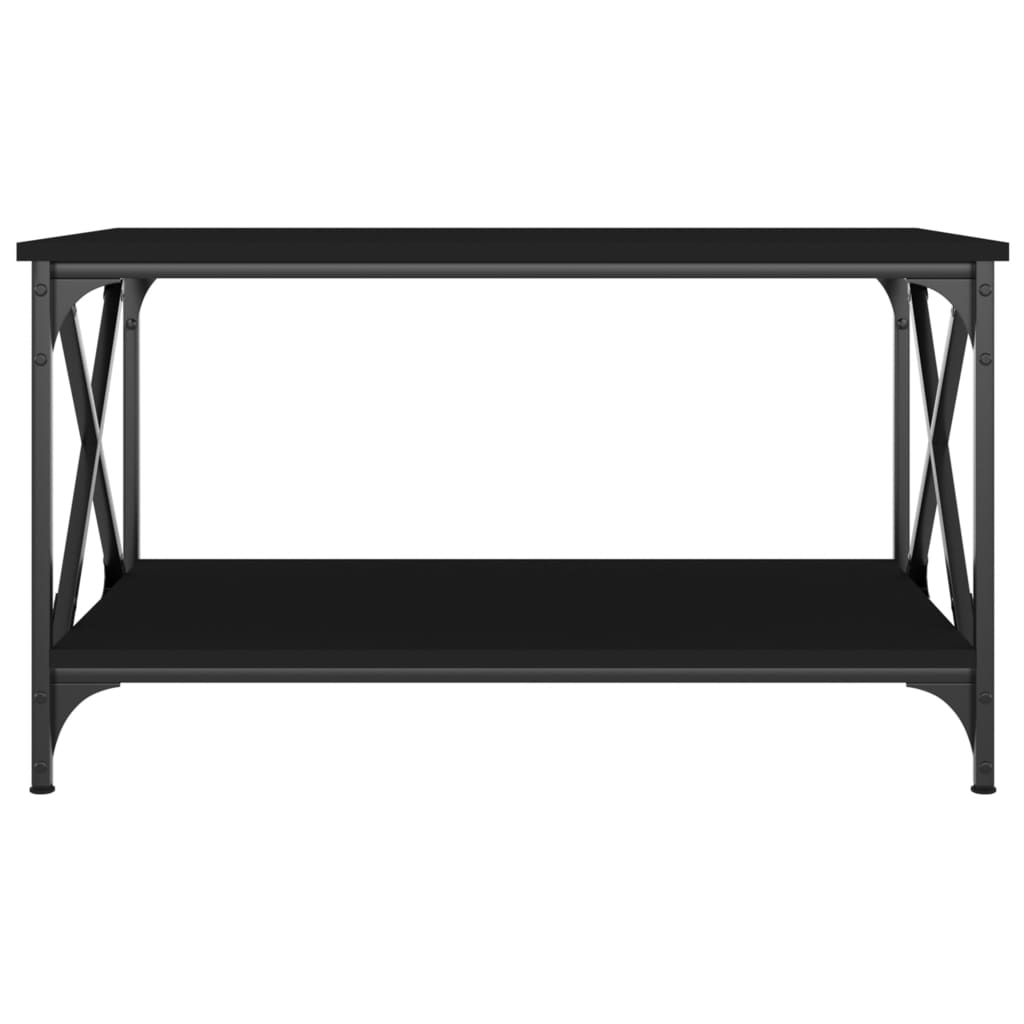 vidaXL Coffee Table Black 80x50x45 cm Engineered Wood and Iron