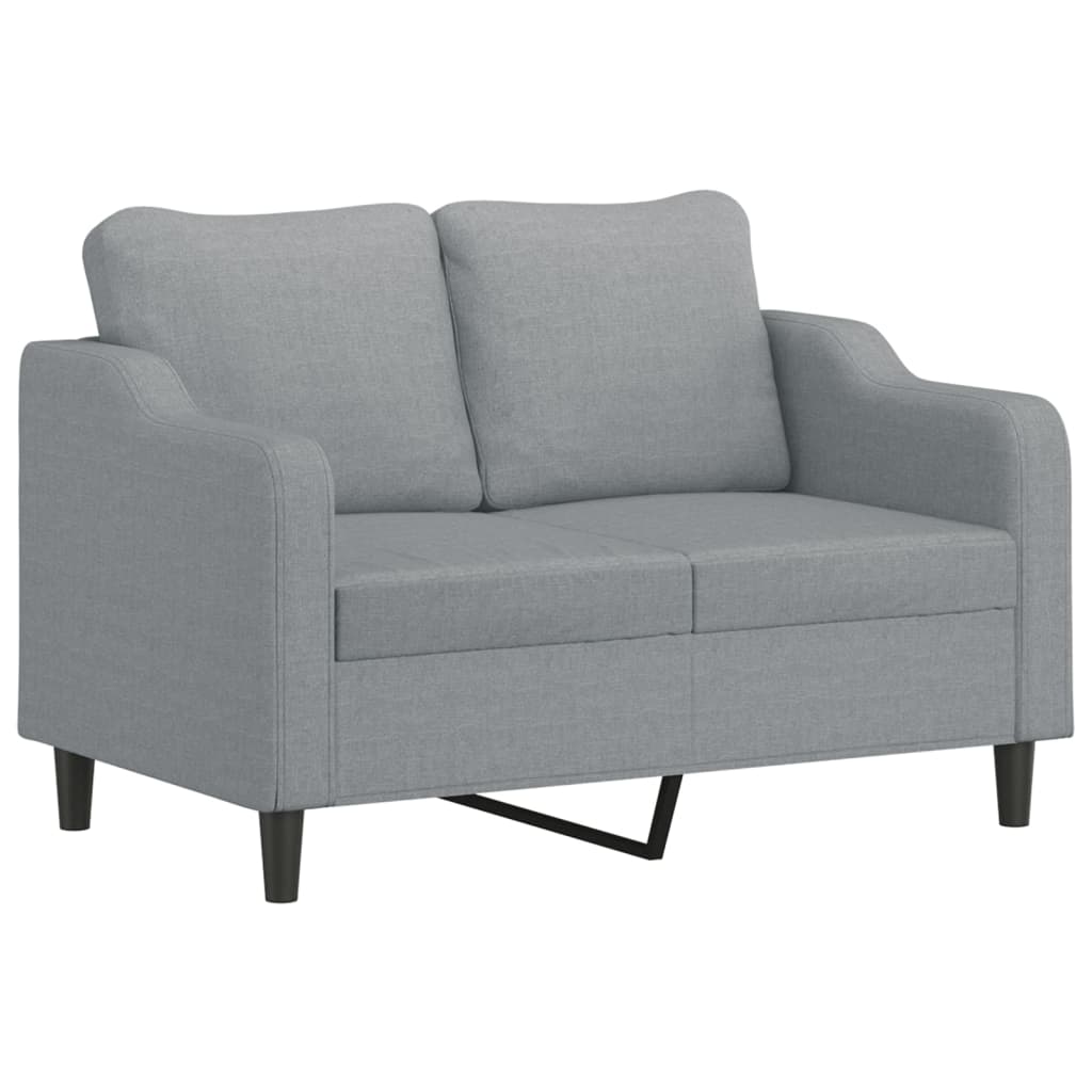 vidaXL 2 Piece Sofa Set with Pillows Light Grey Fabric