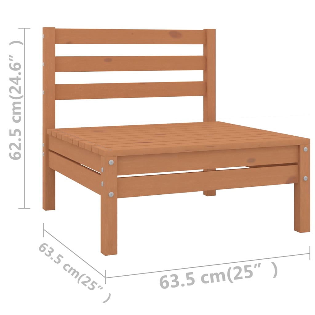 vidaXL 8 Piece Garden Lounge Set Honey Brown Solid Pinewood