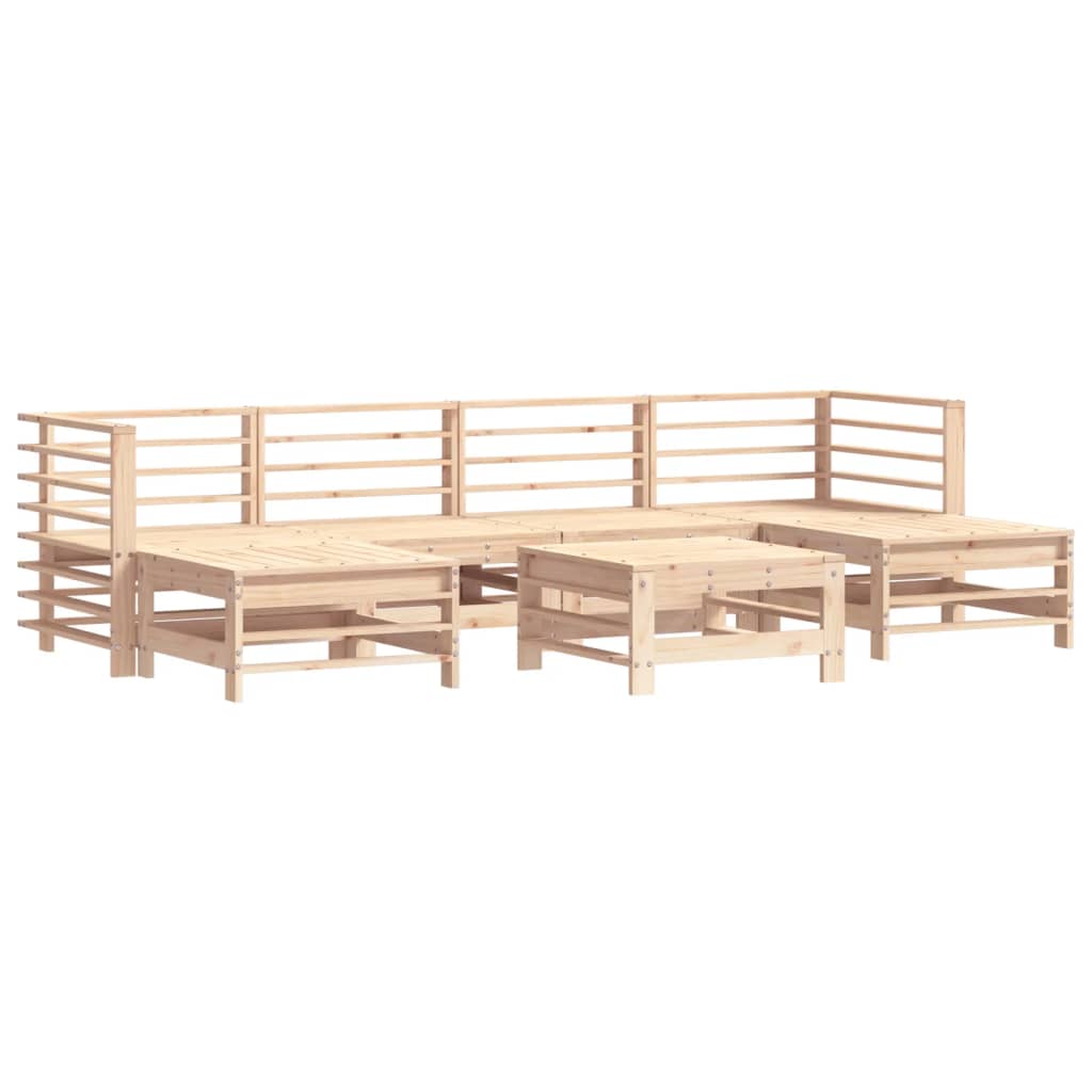 vidaXL 7 Piece Garden Lounge Set with Cushions Solid Wood