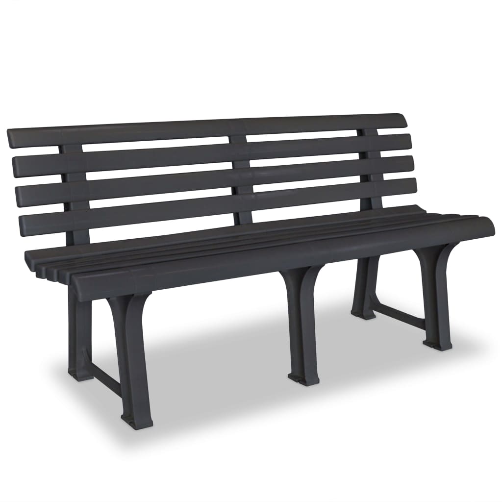 vidaXL Garden Bench 145.5 cm Plastic Anthracite