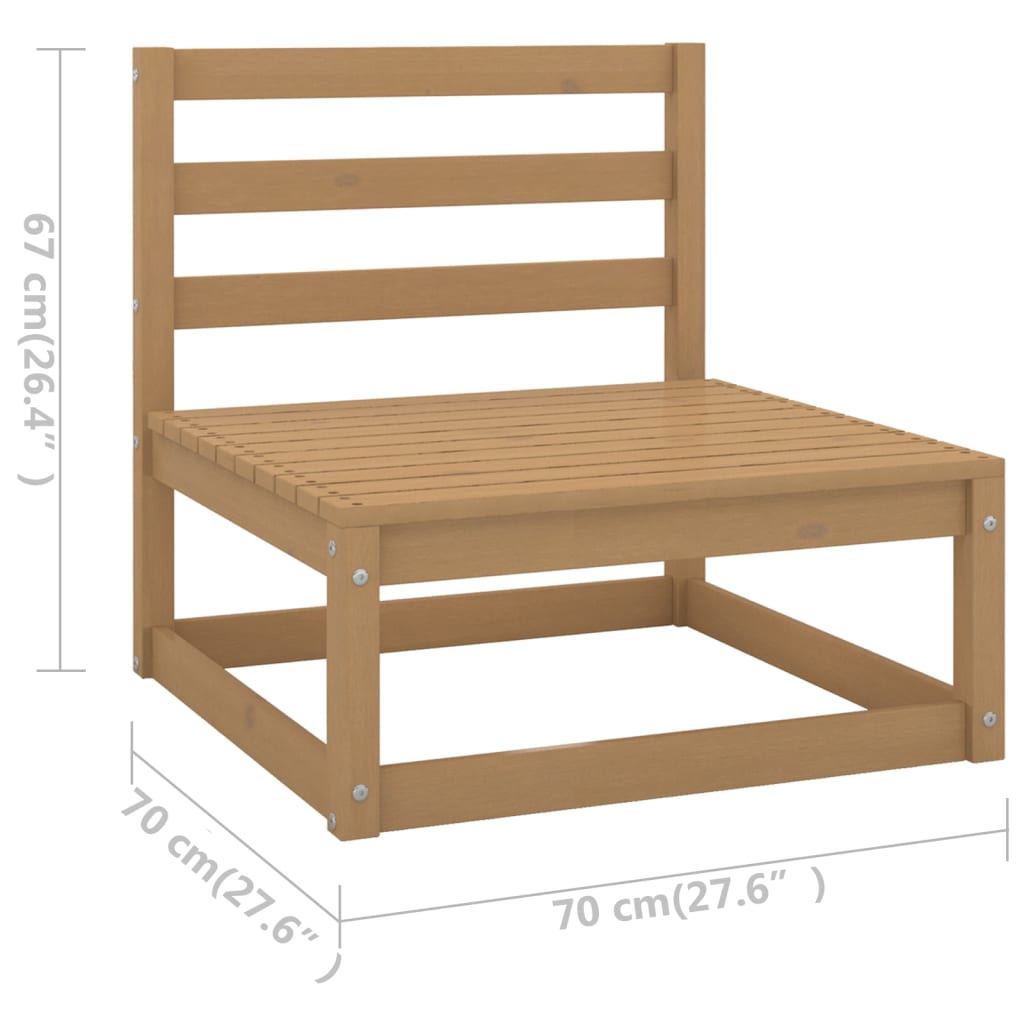 vidaXL 8 Piece Garden Lounge Set Honey Brown Solid Wood Pine