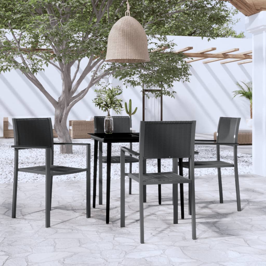 vidaXL 5 Piece Garden Dining Set Black