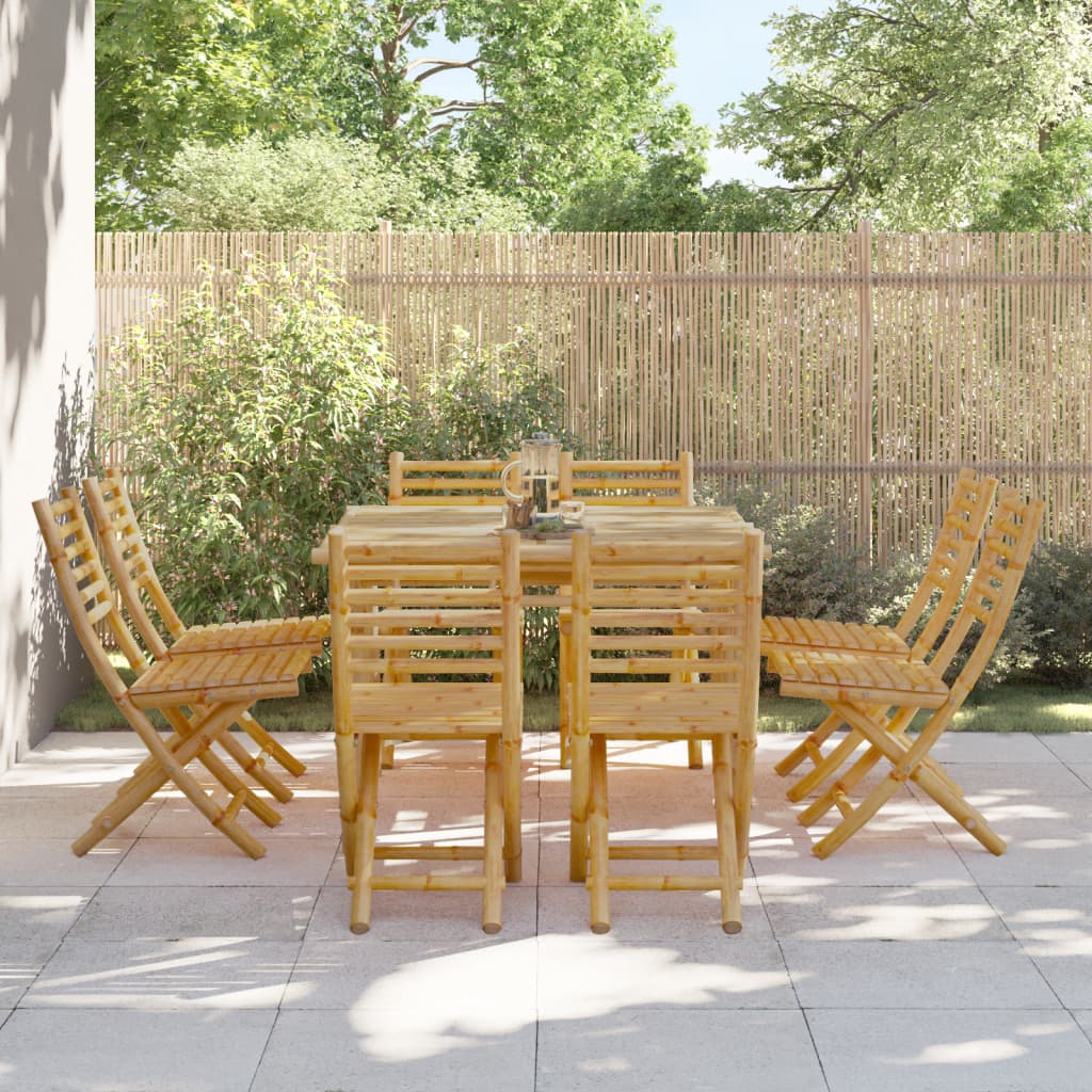 vidaXL Folding Garden Chairs 8 pcs 43x54x88 cm Bamboo