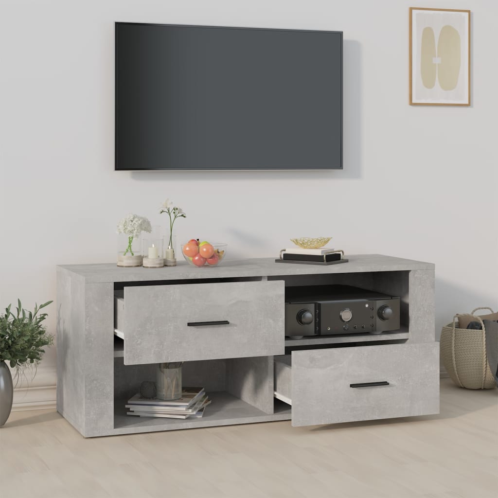 vidaXL TV Cabinet Concrete Grey 100x35x40 cm Engineered Wood