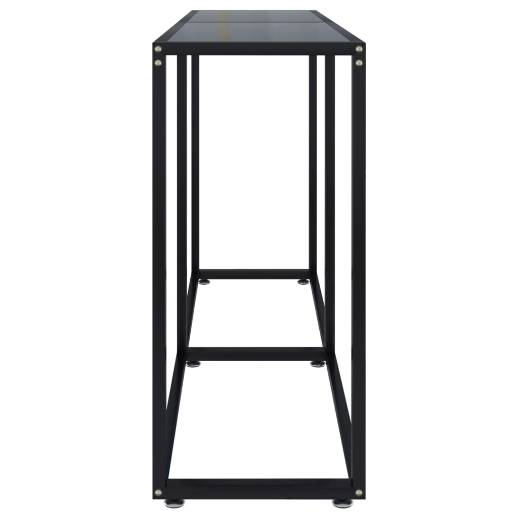 vidaXL Console Table Black 140x35x75.5cm Tempered Glass