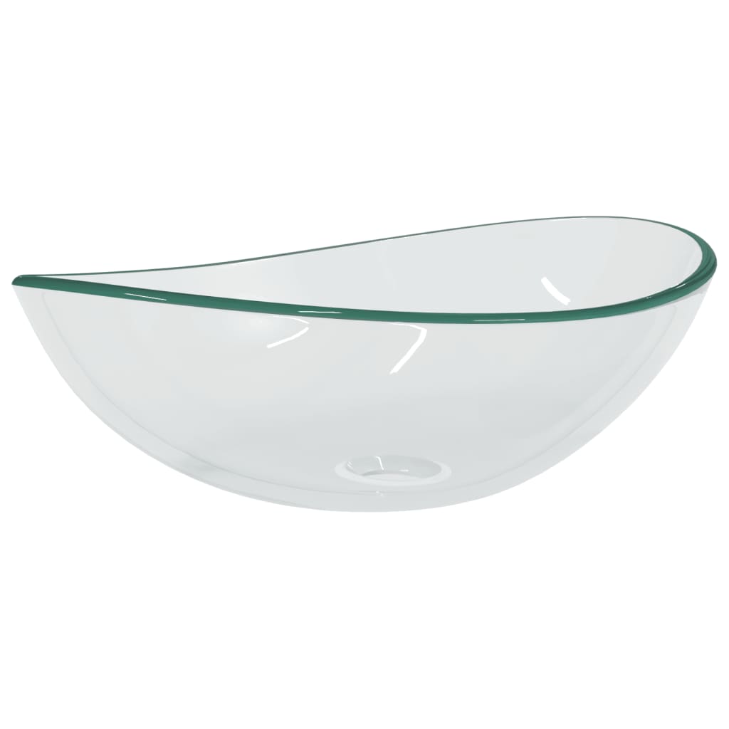 vidaXL Basin Tempered Glass 54.5x35x15.5 cm Transparent