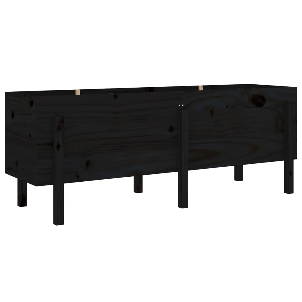 vidaXL Garden Raised Bed Black 160x50x57 cm Solid Wood Pine