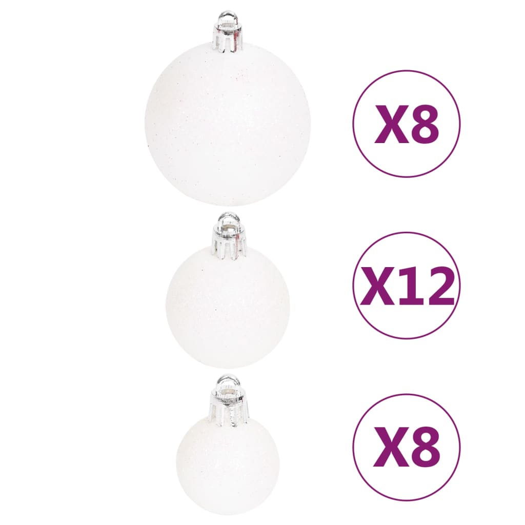 vidaXL 108 Piece Christmas Bauble Set Red and White