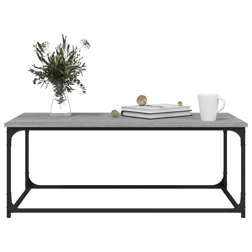 vidaXL Coffee Table Grey Sonoma 102x50x40 cm Engineered Wood and Iron