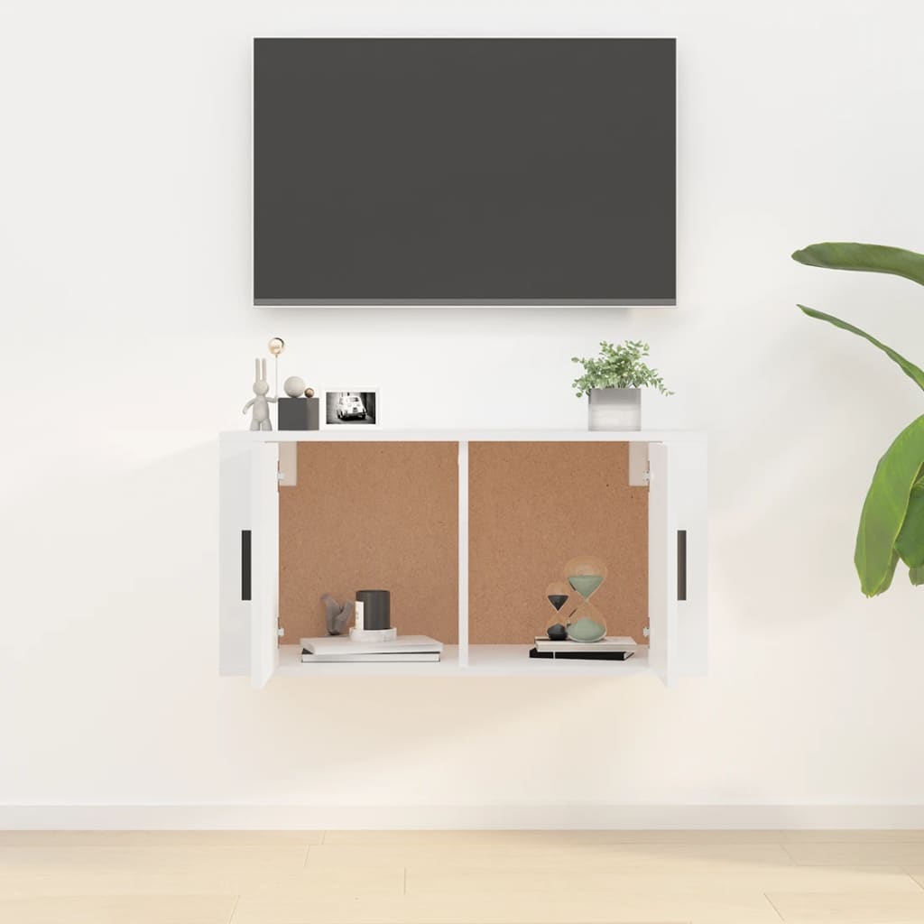 vidaXL Wall Mounted TV Cabinet High Gloss White 80x34.5x40 cm