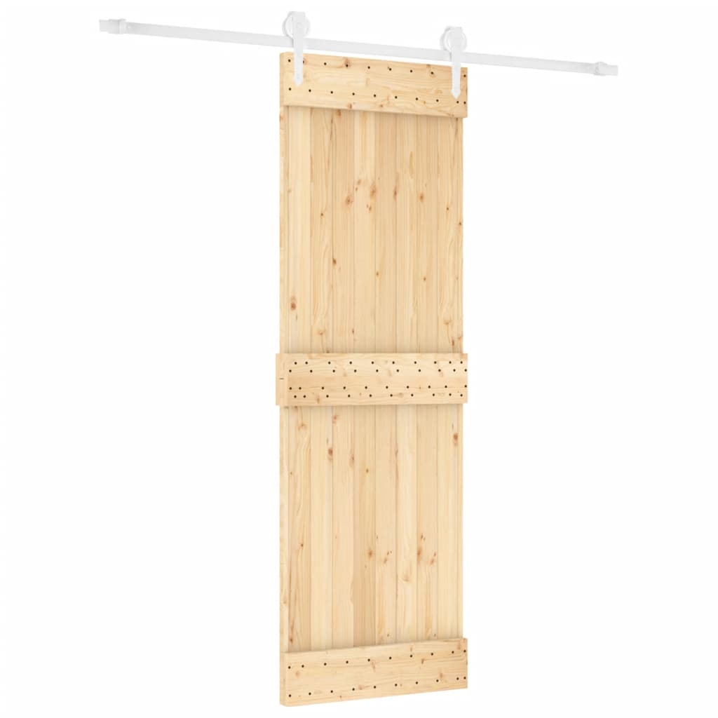 vidaXL Sliding Door with Hardware Set 70x210 cm Solid Wood Pine