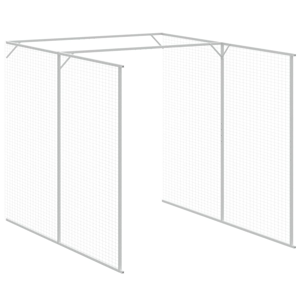 vidaXL Dog House with Run Light Grey 165x863x181 cm Galvanised Steel