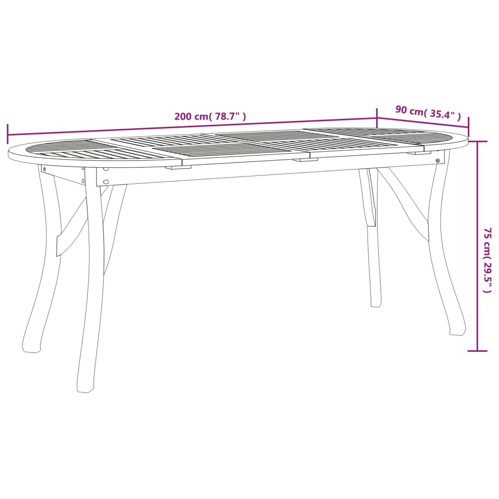 vidaXL 7 Piece Garden Dining Set Solid Wood Acacia