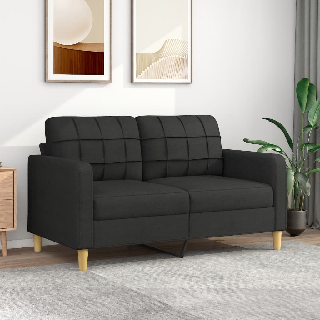 vidaXL 2-Seater Sofa Black 140 cm Fabric