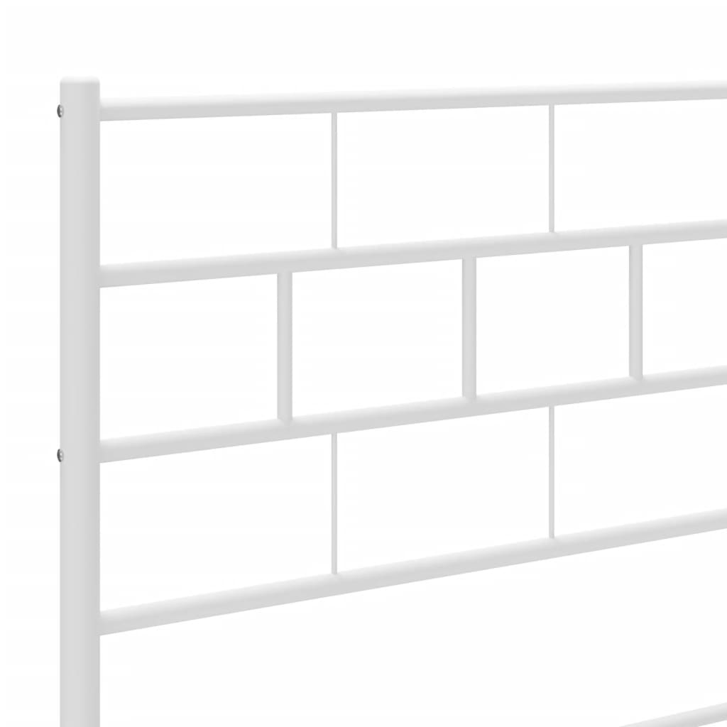 vidaXL Metal Bed Frame without Mattress with Footboard White 135x190 cm Double