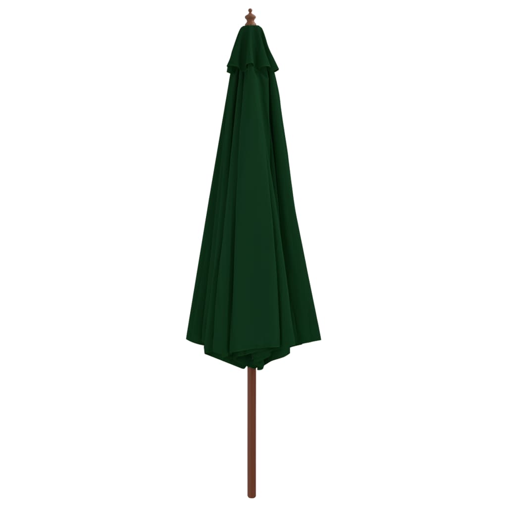 vidaXL Garden Parasol with Wooden Pole 350 cm Green