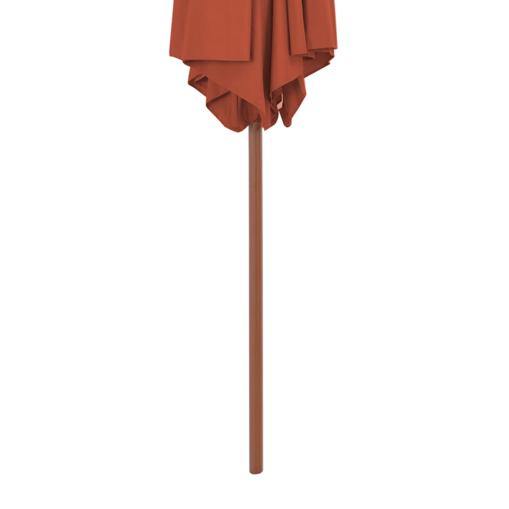 vidaXL Garden Parasol with Wooden Pole 270 cm Terracotta