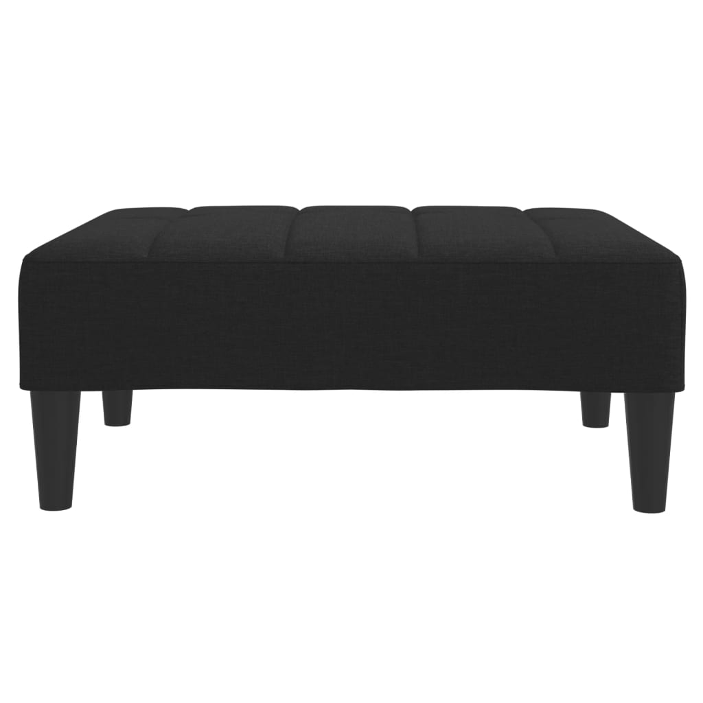 vidaXL 2-Seater Sofa Bed with Footstool Black Fabric