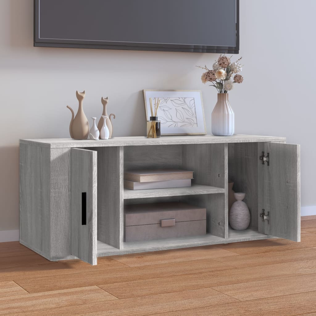 vidaXL TV Cabinet Grey Sonoma 100x35x40 cm Engineered Wood