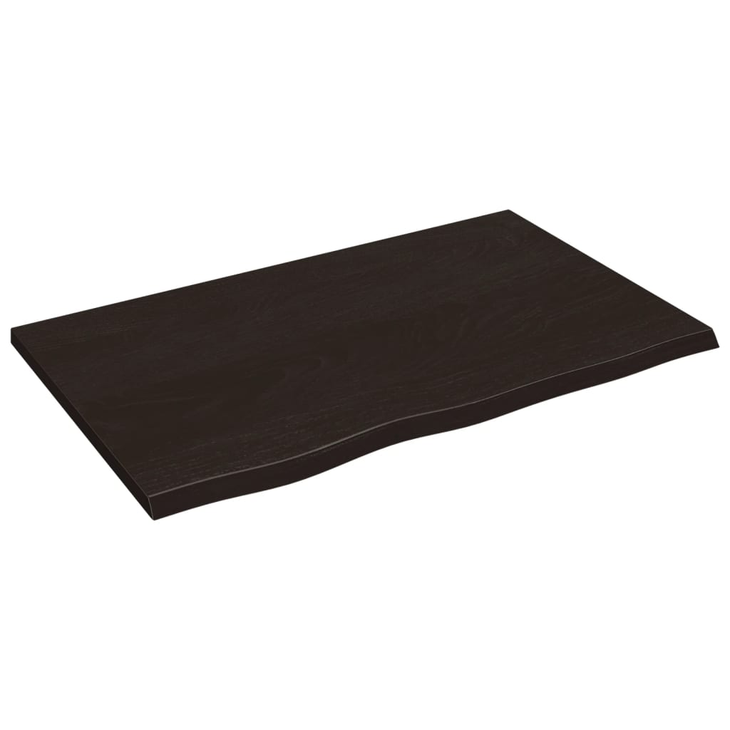 vidaXL Bathroom Countertop Dark Brown 80x50x2 cm Treated Solid Wood