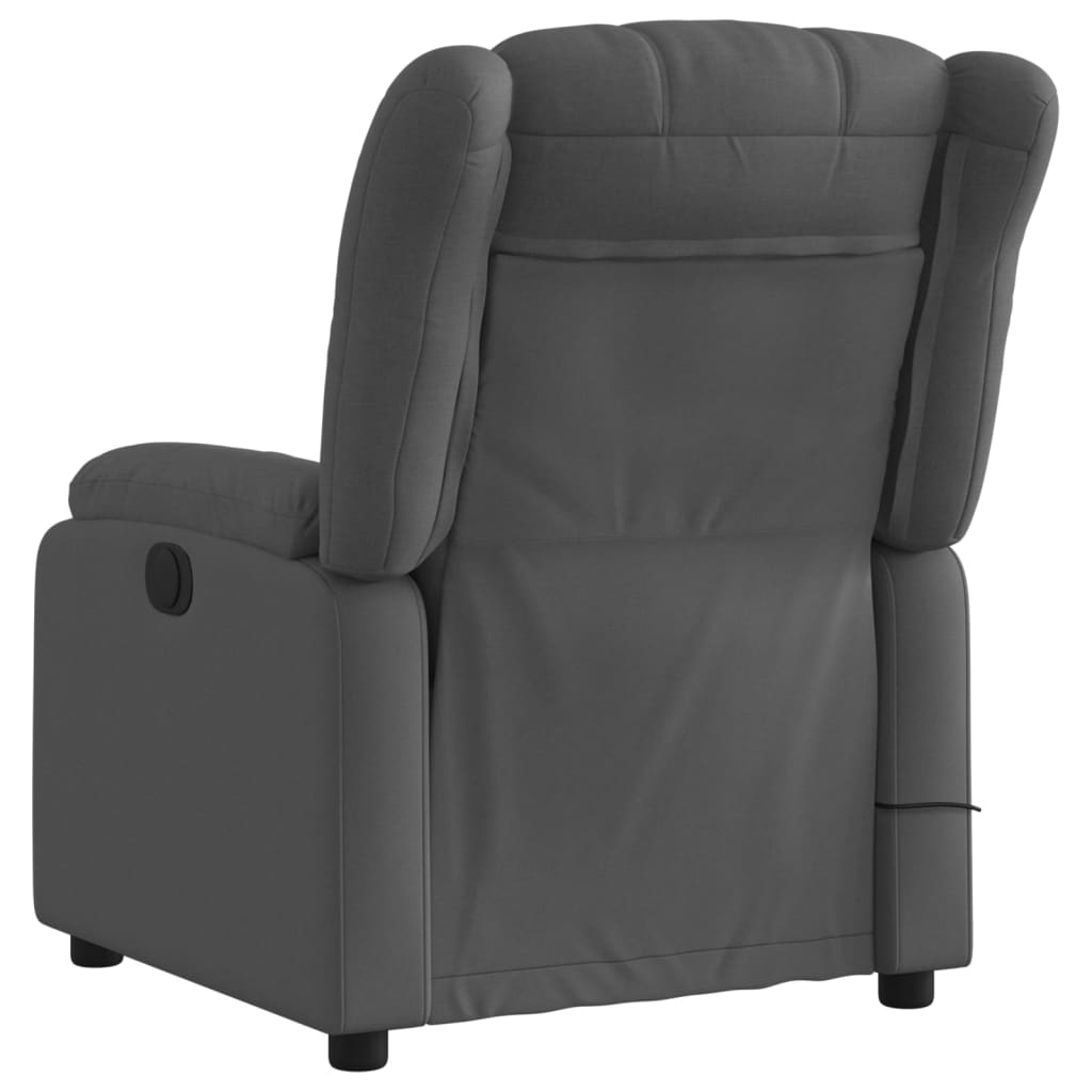 vidaXL Massage Recliner Chair Dark Grey Fabric