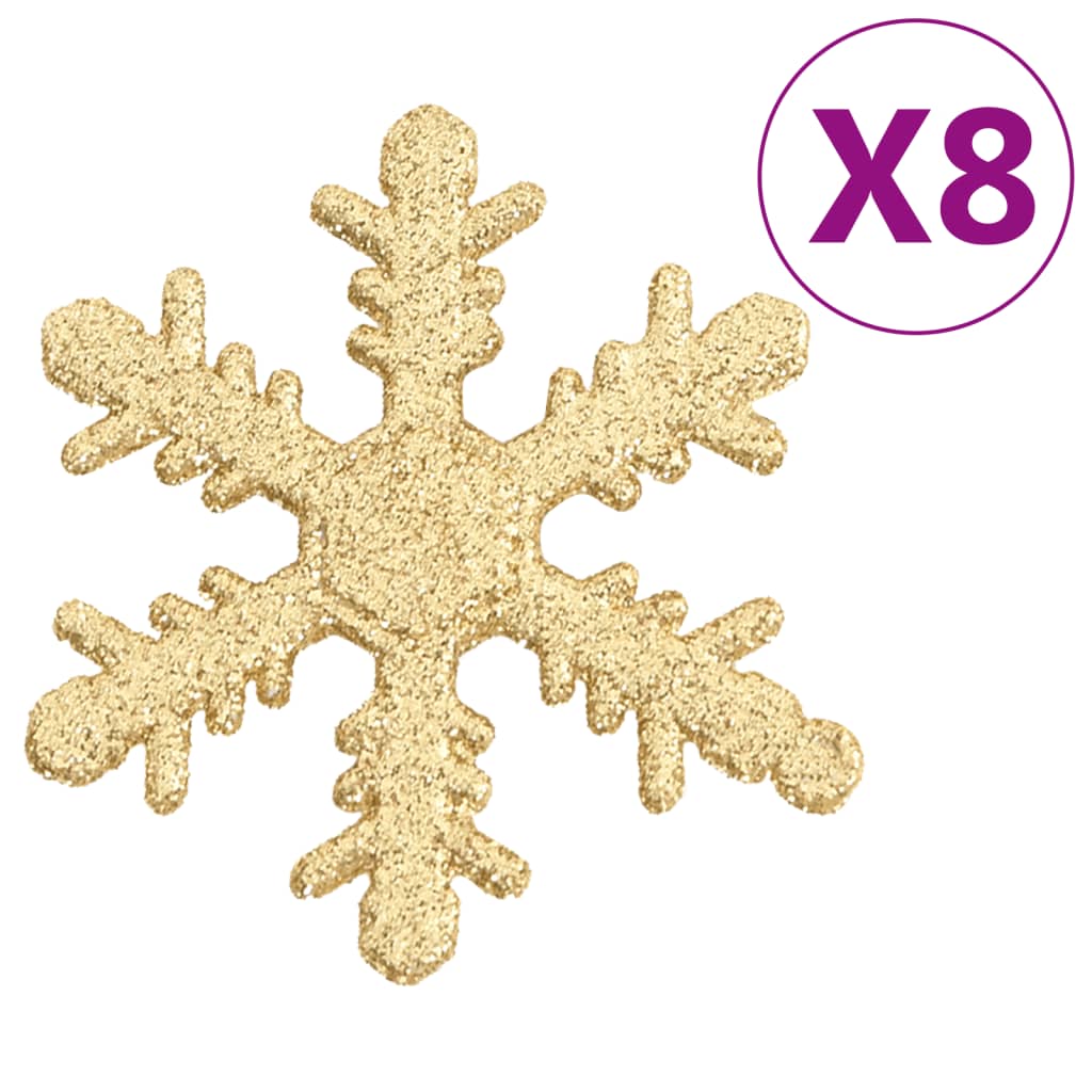 vidaXL 111 Piece Christmas Bauble Set Gold Polystyrene