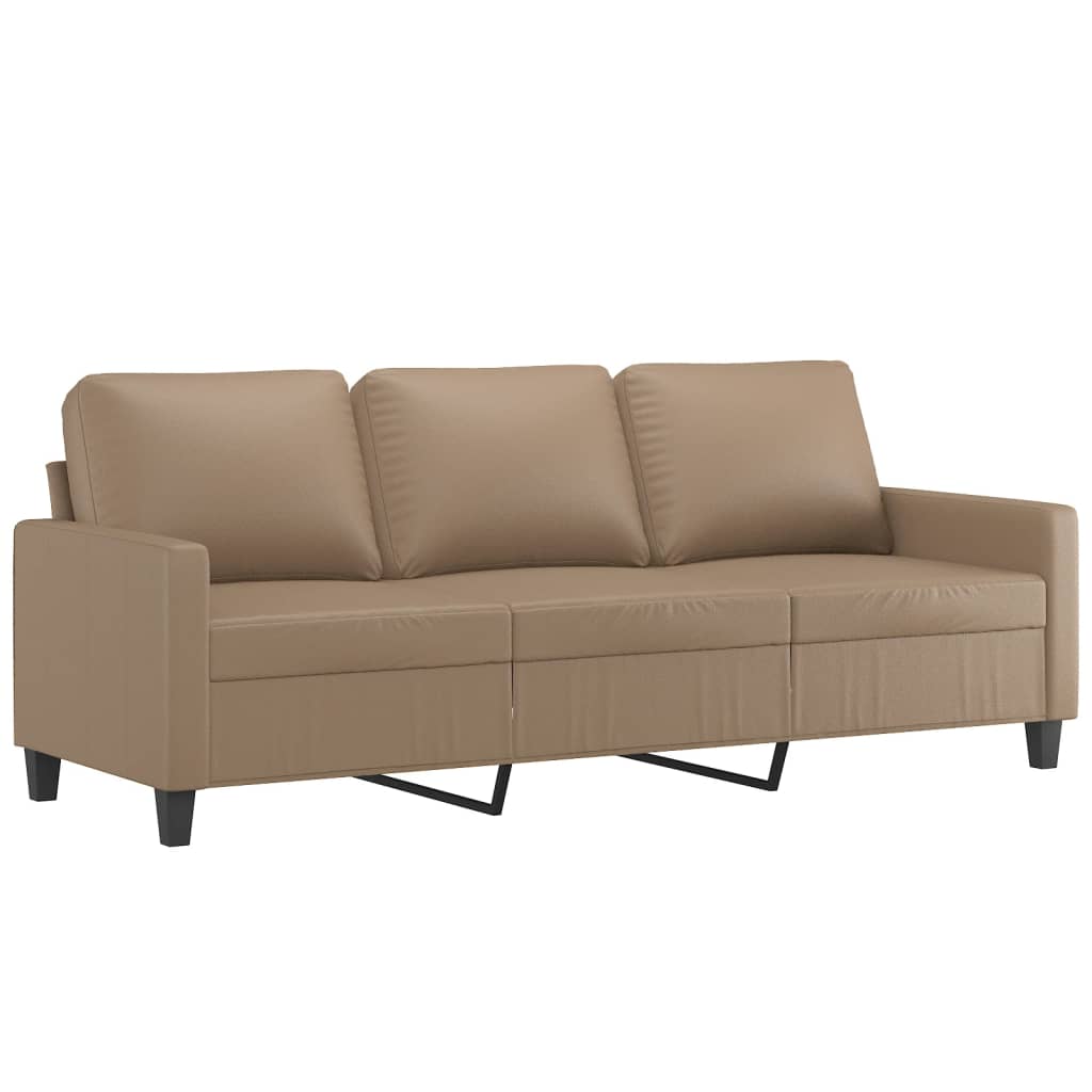 vidaXL 2 Piece Sofa Set with Cushions Cappuccino Faux Leather