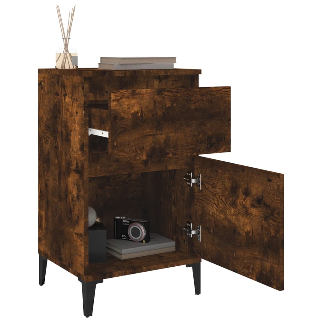 vidaXL Bedside Cabinet Smoked Oak 40x35x70 cm