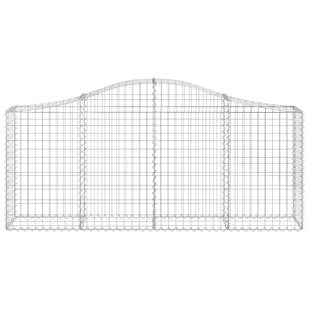 vidaXL Arched Gabion Baskets 6 pcs 200x30x80/100 cm Galvanised Iron