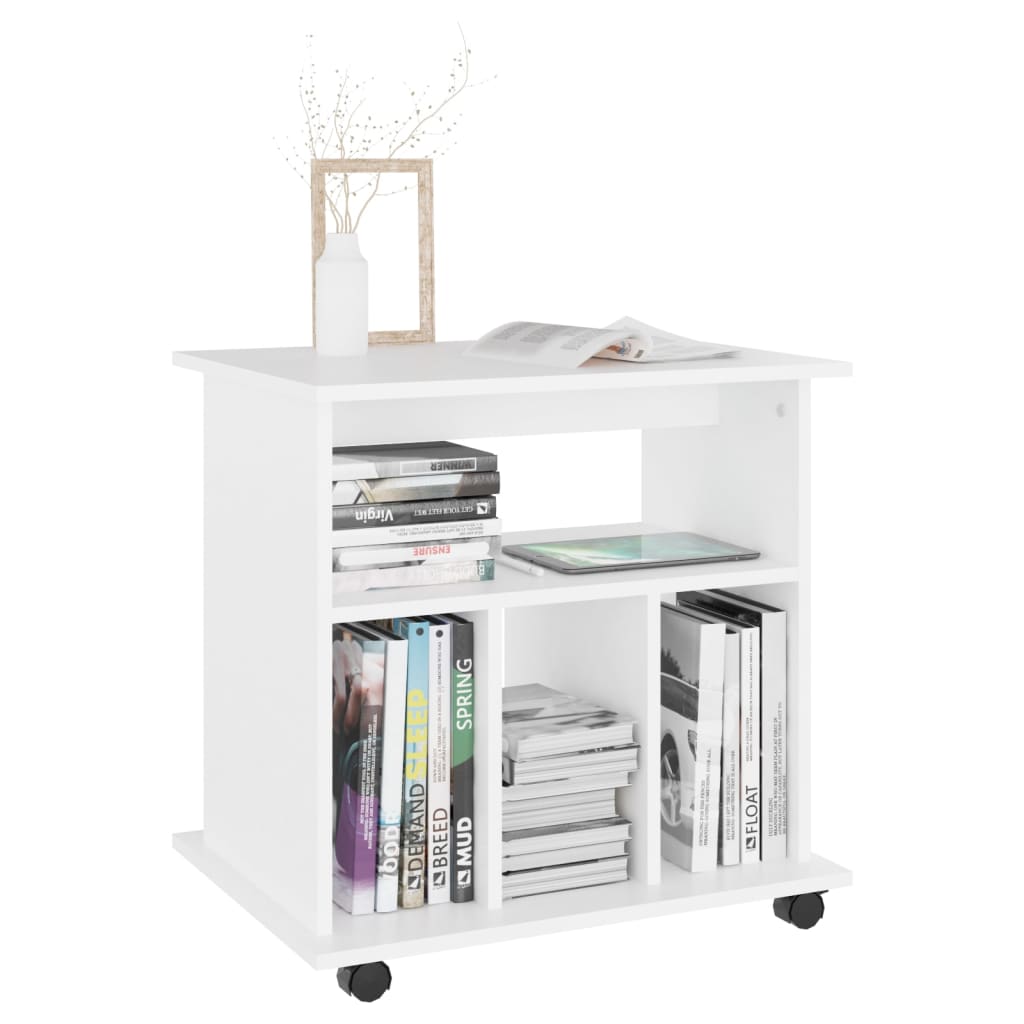 vidaXL Rolling Cabinet White 60x45x60 cm Engineered Wood