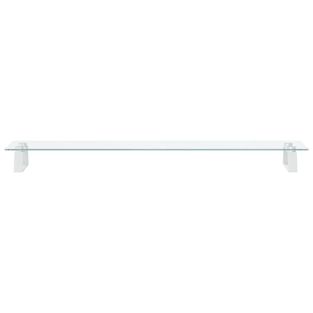 vidaXL Monitor Stand White 100x20x8 cm Tempered Glass and Metal