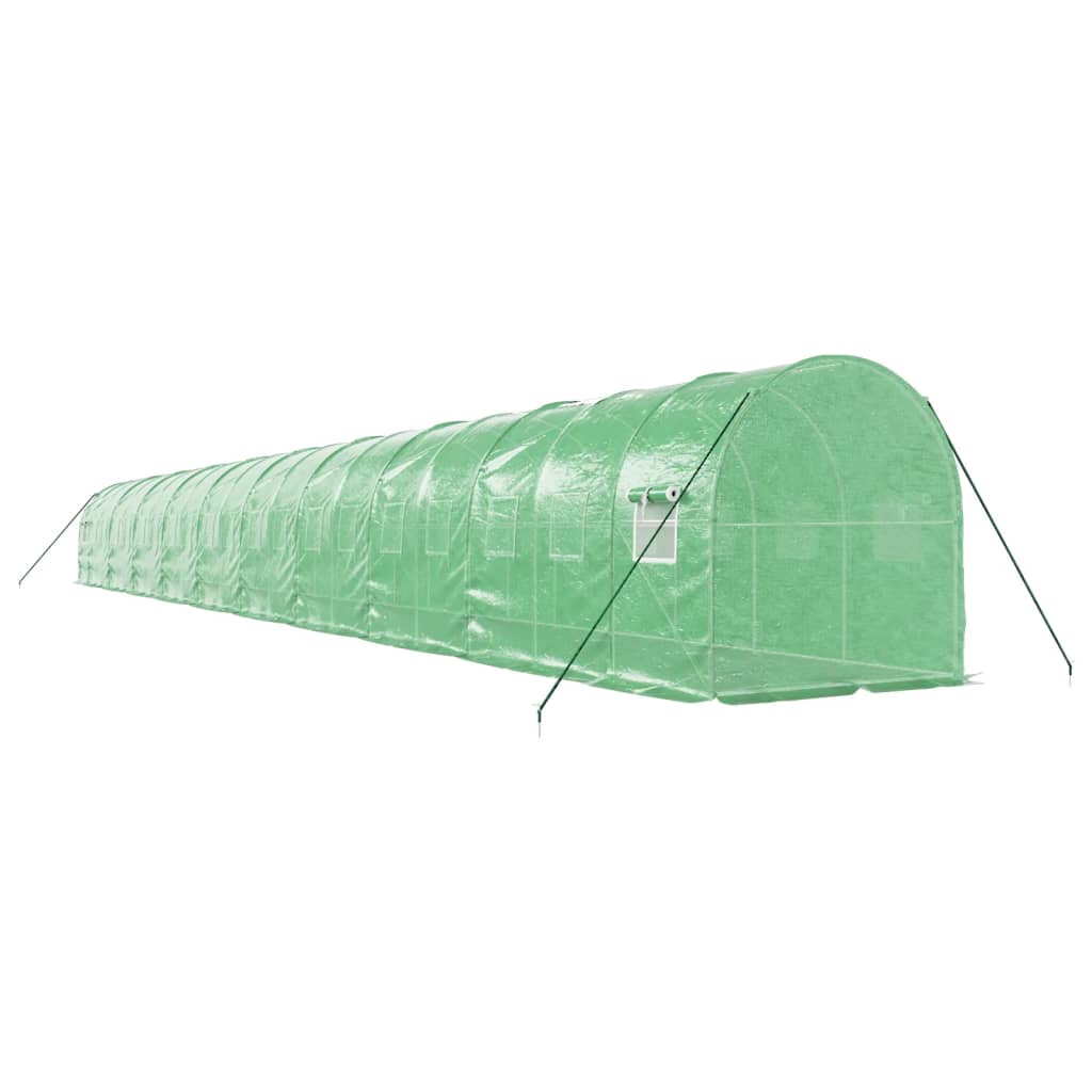 vidaXL Greenhouse with Steel Frame Green 40 m² 20x2x2 m