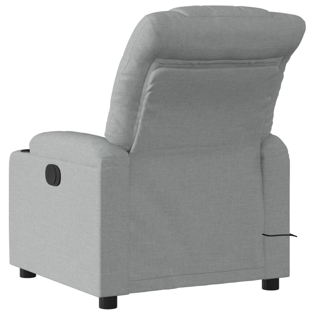 vidaXL Massage Recliner Chair Light Grey Fabric