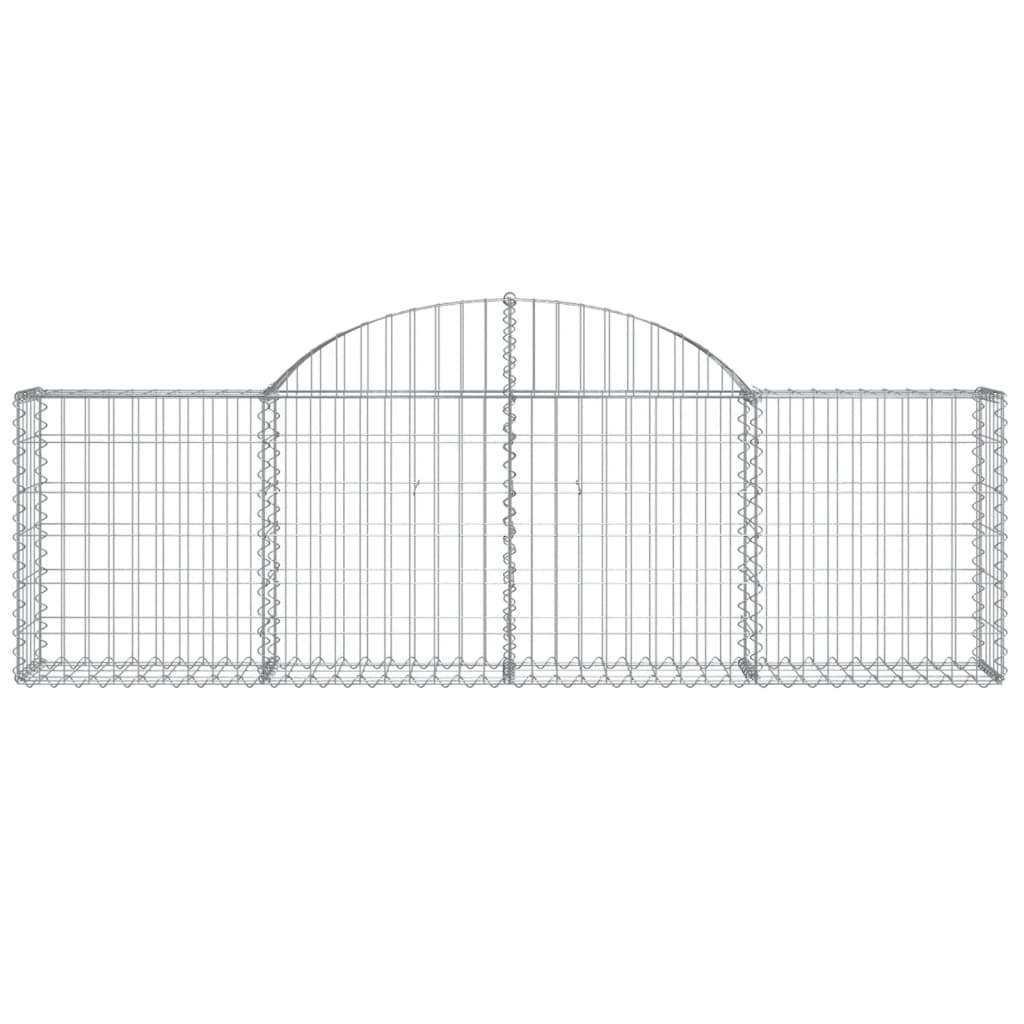 vidaXL Arched Gabion Basket 200x30x60/80 cm Galvanised Iron