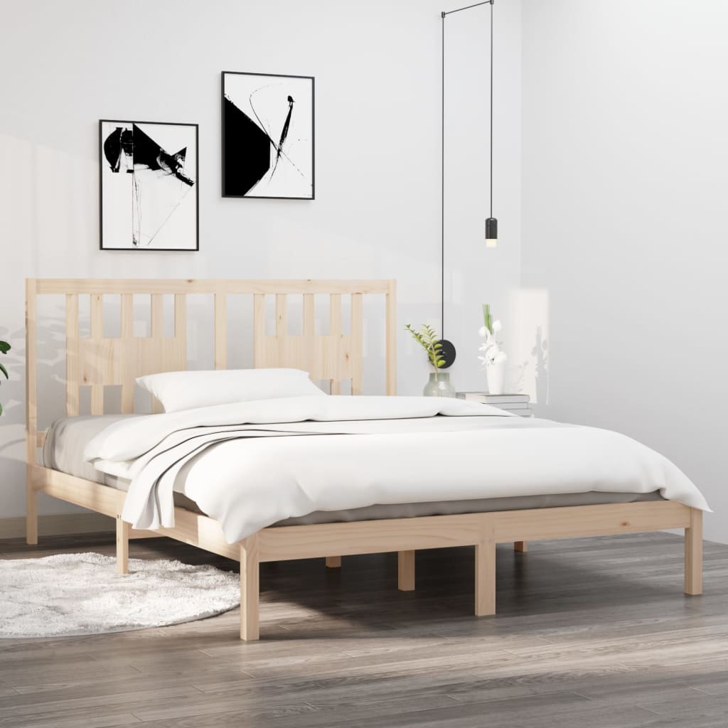 vidaXL Bed Frame Solid Wood 150x200 cm King Size