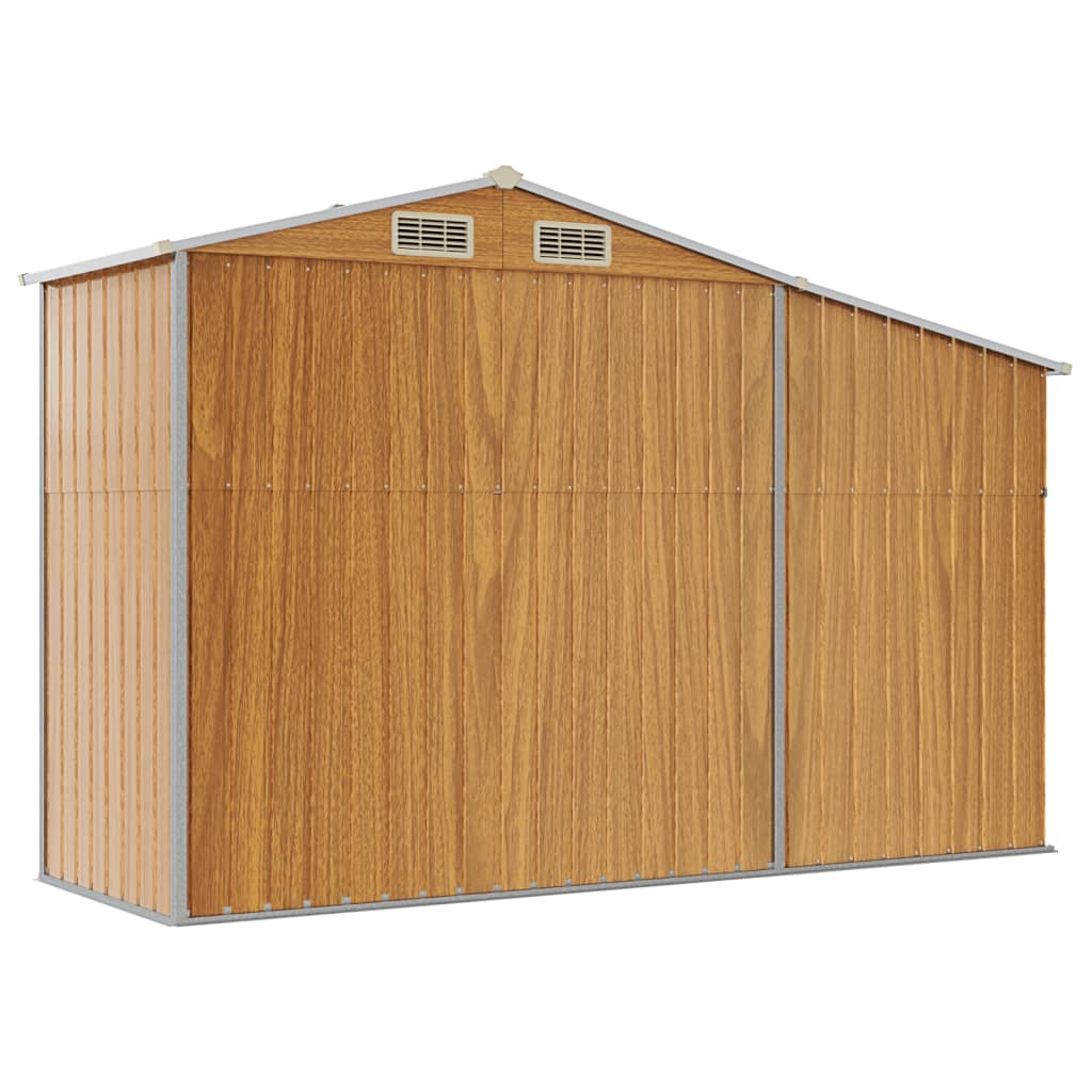 vidaXL Garden Shed Brown 277x93x179 cm Galvanised Steel