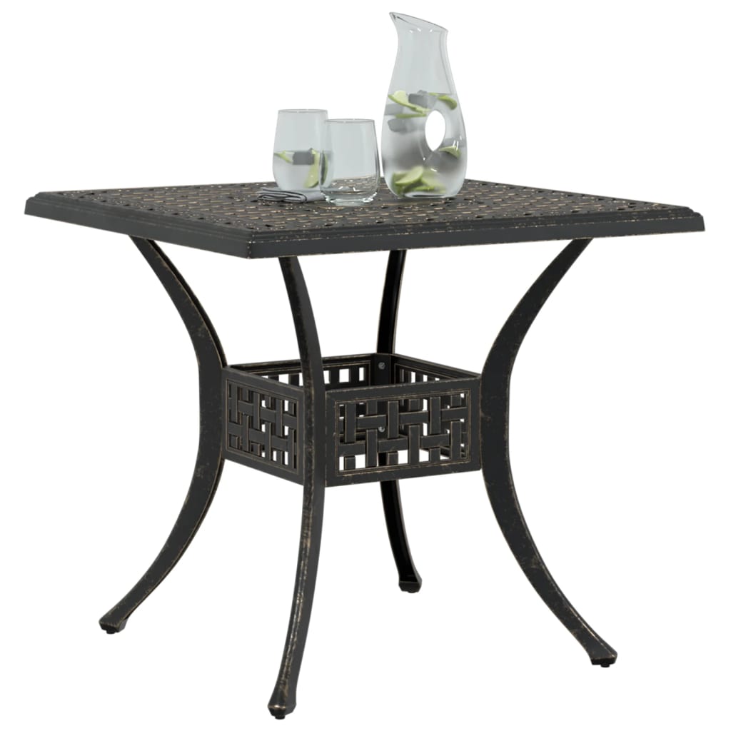 vidaXL Garden Table Bronze 80x80x75 cm Cast Aluminium