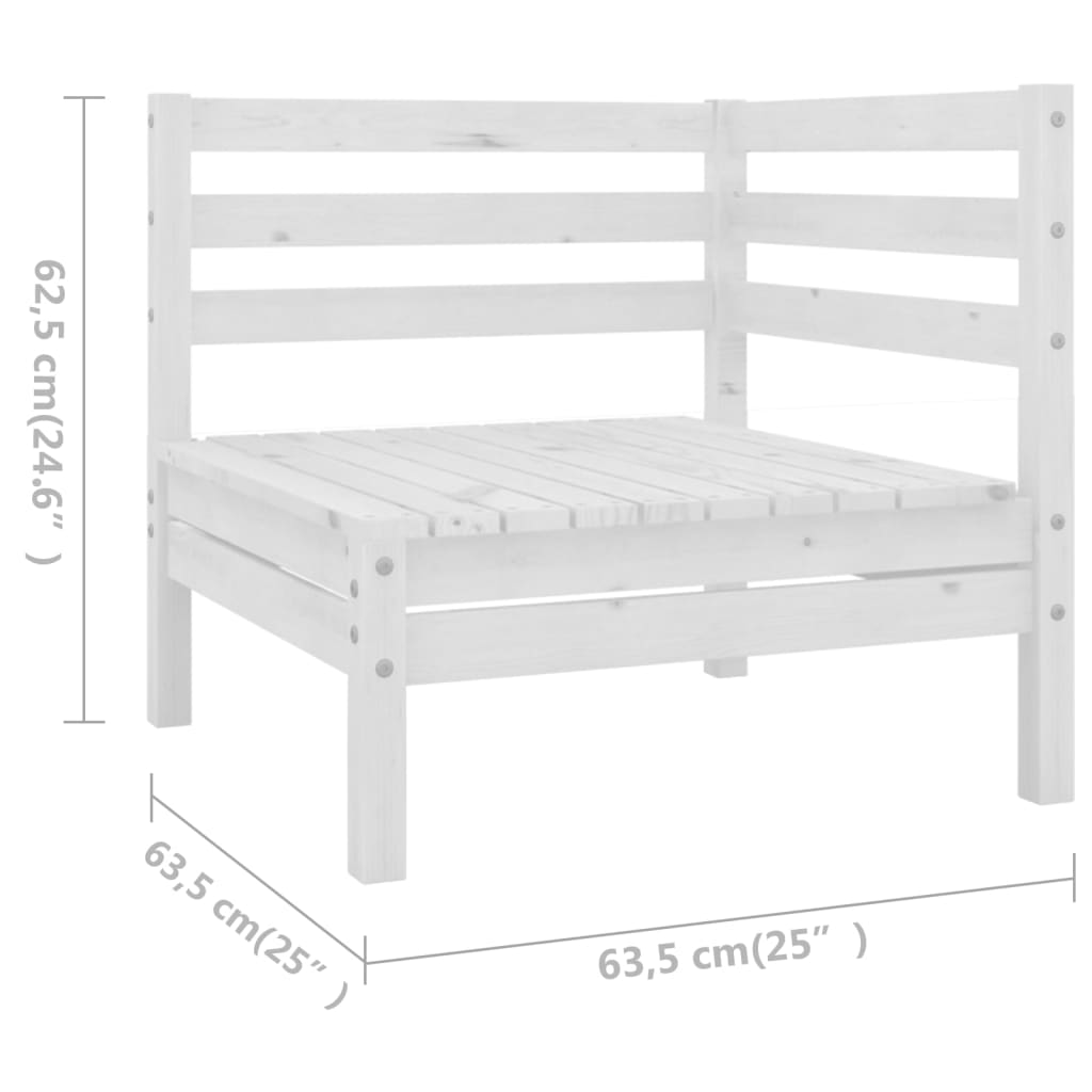 vidaXL 4 Piece Garden Lounge Set Solid Pinewood White