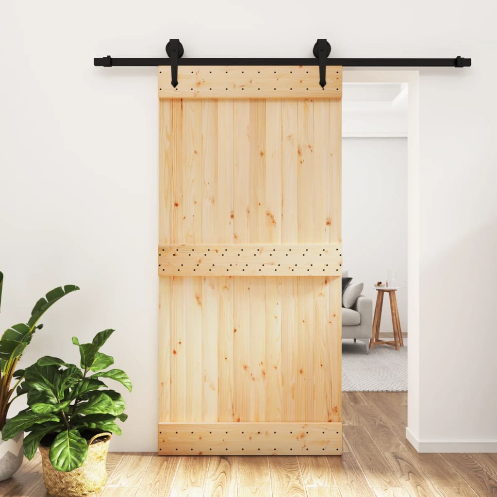 vidaXL Sliding Door with Hardware Set 100x210 cm Solid Wood Pine