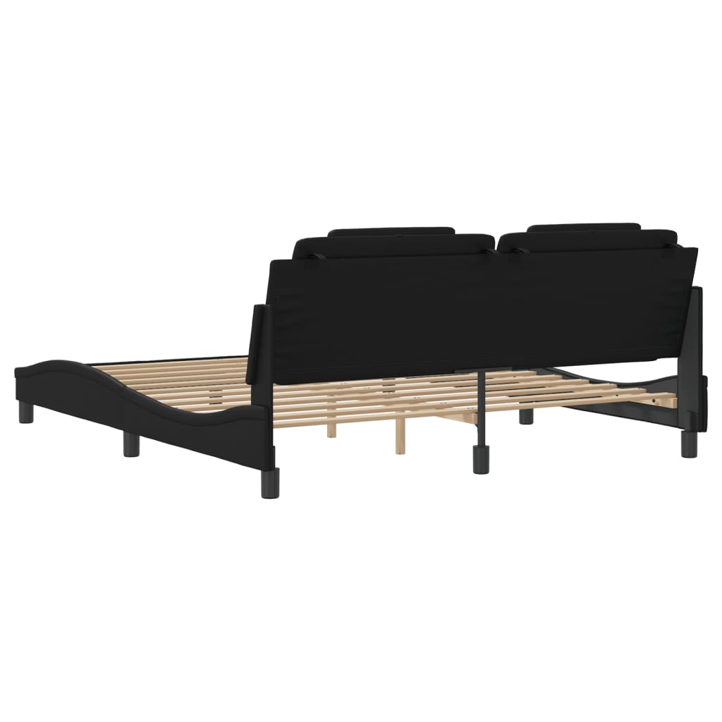 vidaXL Bed Frame with LED without Mattress Black 183x203 cm King