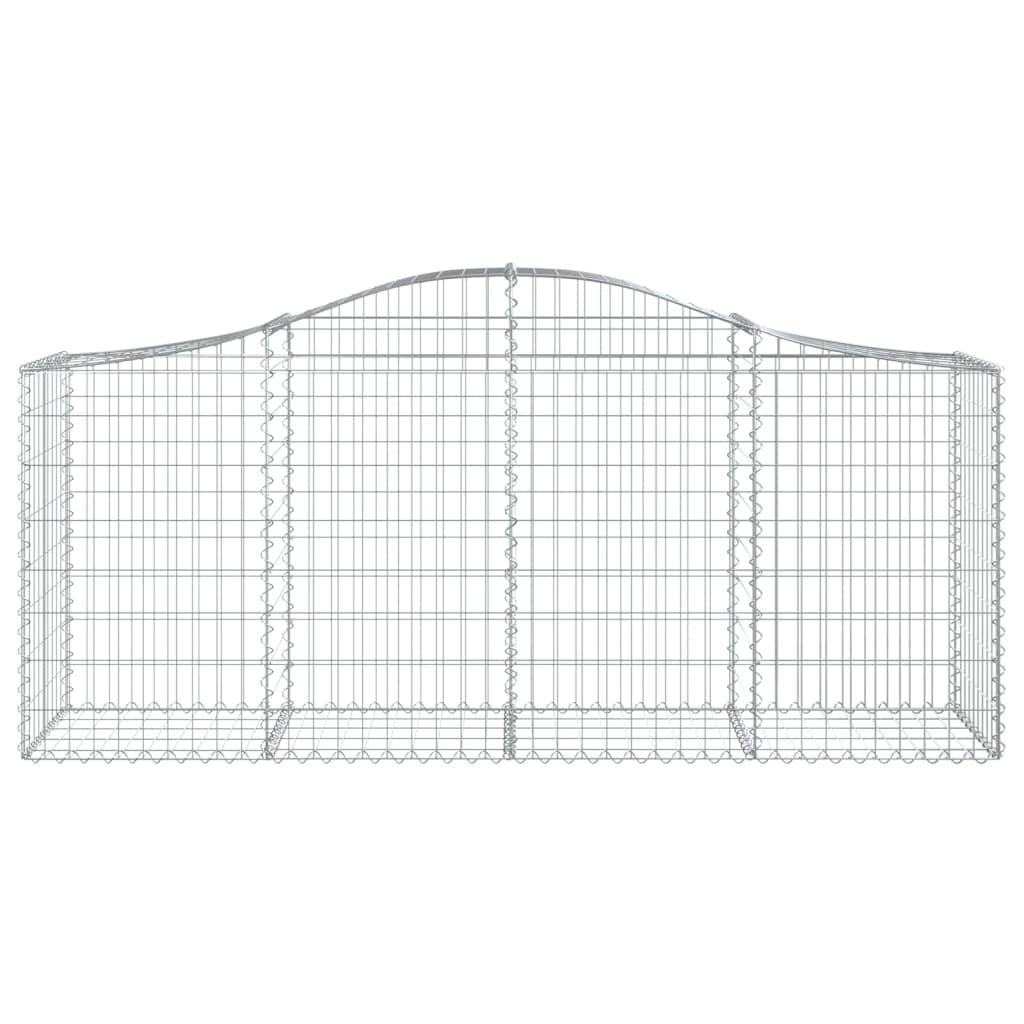 vidaXL Arched Gabion Baskets 3 pcs 200x50x80/100 cm Galvanised Iron