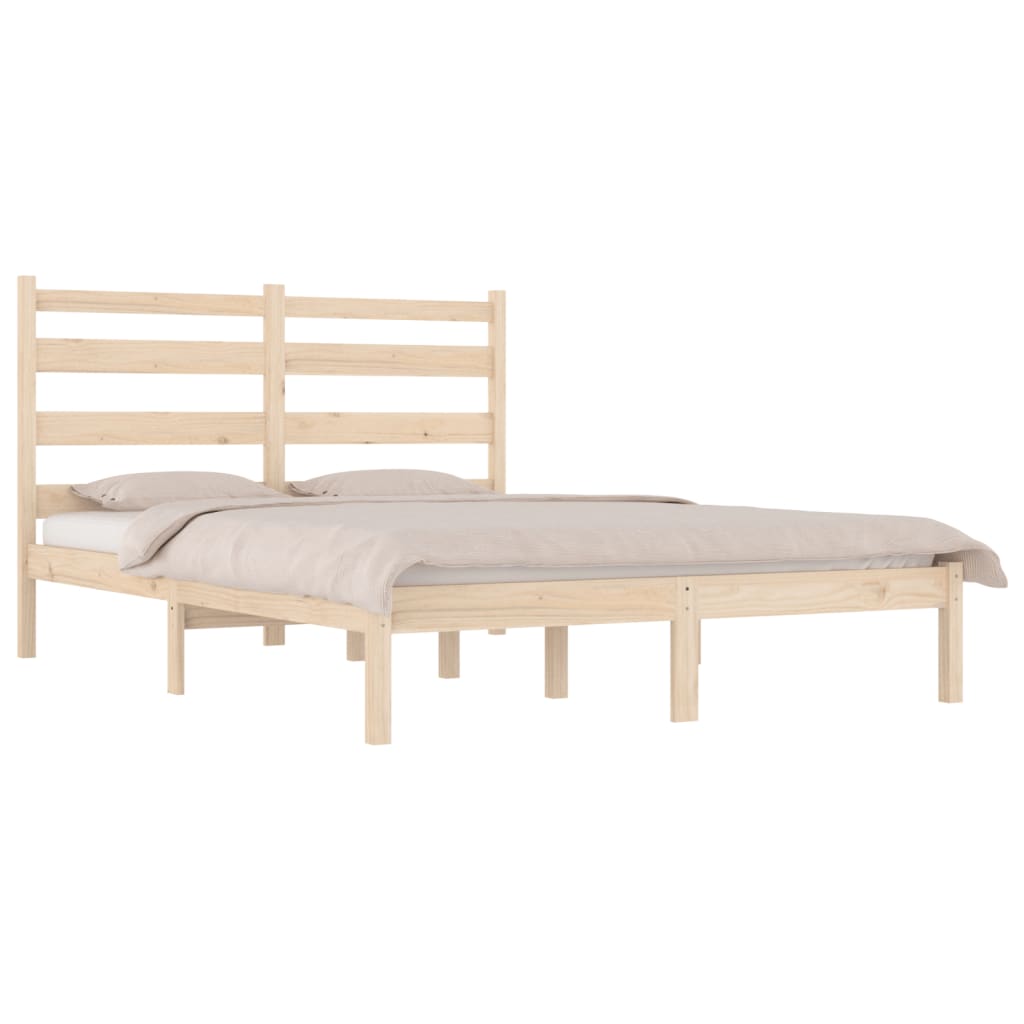 vidaXL Bed Frame Solid Wood Pine 150x200 cm King Size