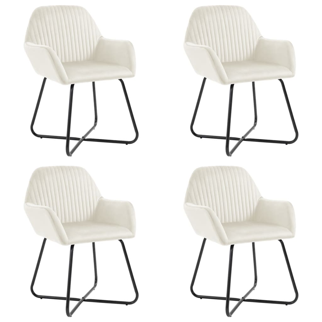 vidaXL Dining Chairs 4 pcs Cream Velvet