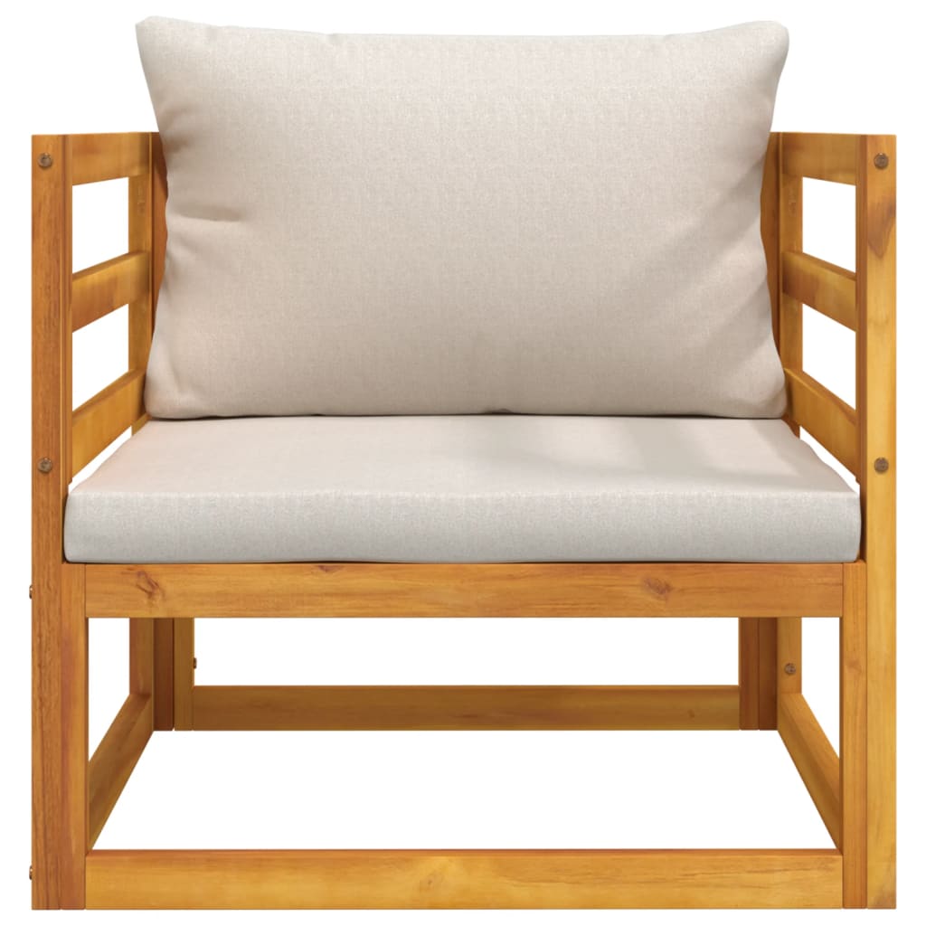 vidaXL Garden Chair with Light Grey Cushions Solid Wood Acacia