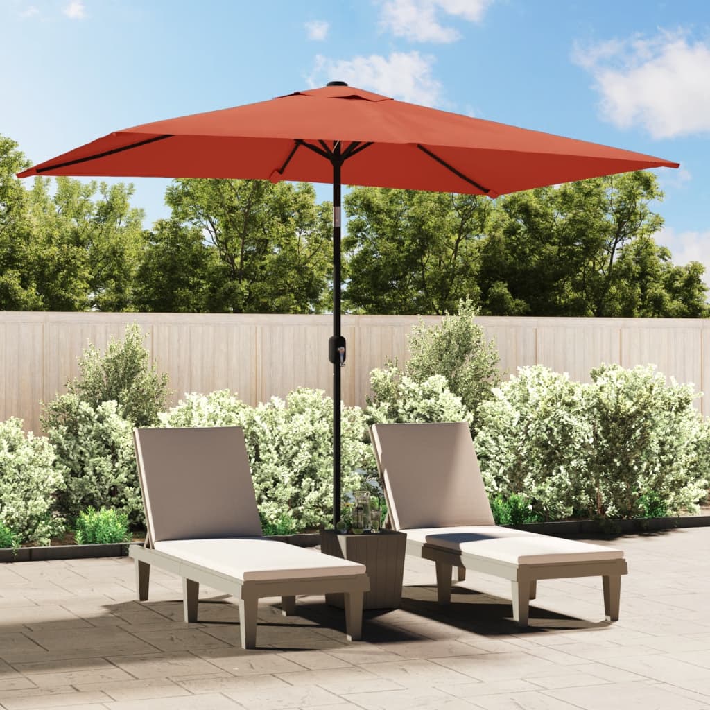 vidaXL Garden Parasol with Metal Pole 300x200 cm Terracotta