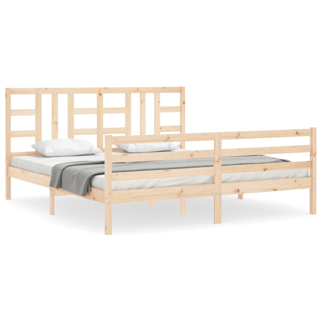 vidaXL Bed Frame without Mattress Super King Size Solid Wood