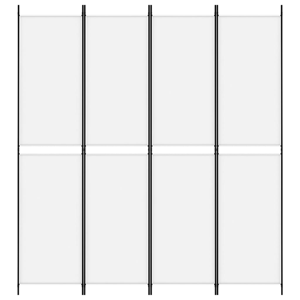 vidaXL 4-Panel Room Divider White 200x220 cm Fabric