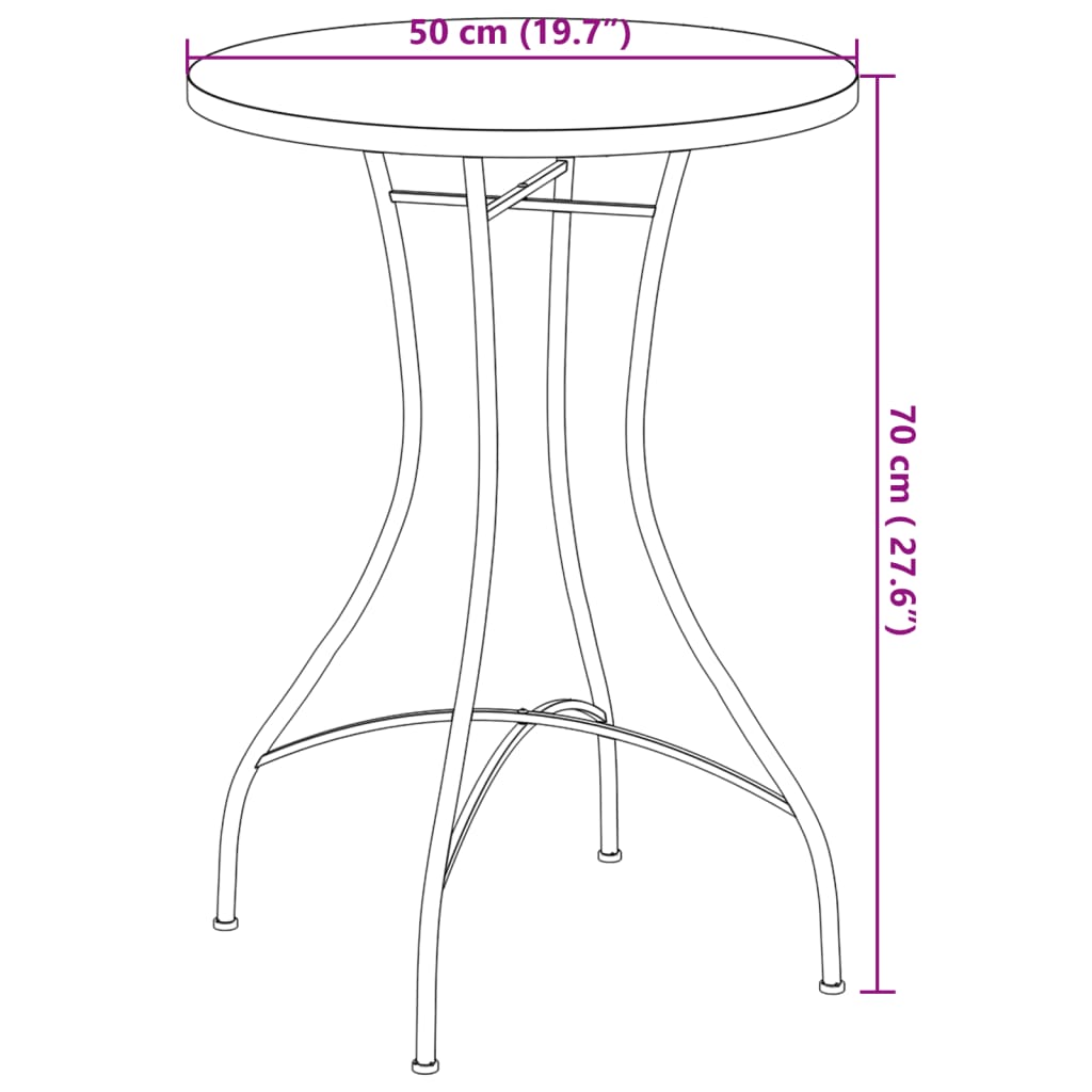 vidaXL Mosaic Bistro Table Blue and White Ø50x70 cm Ceramic