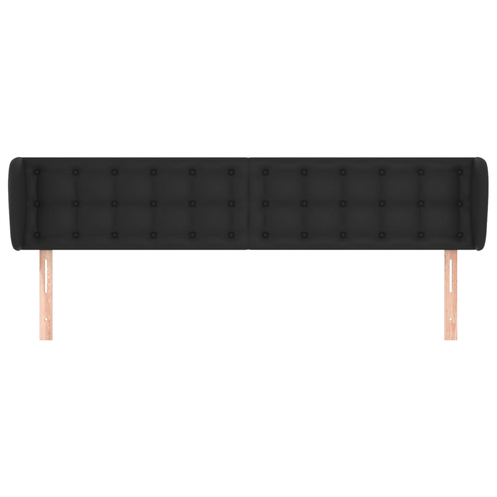 vidaXL Headboard with Ears Black 163 cm Faux Leather